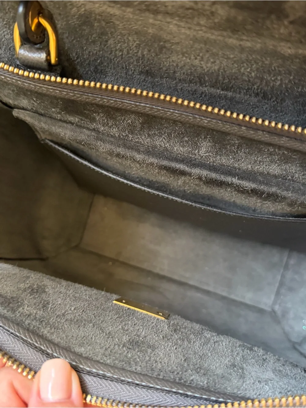 Celine grey Leather Micro Belt Satchel
